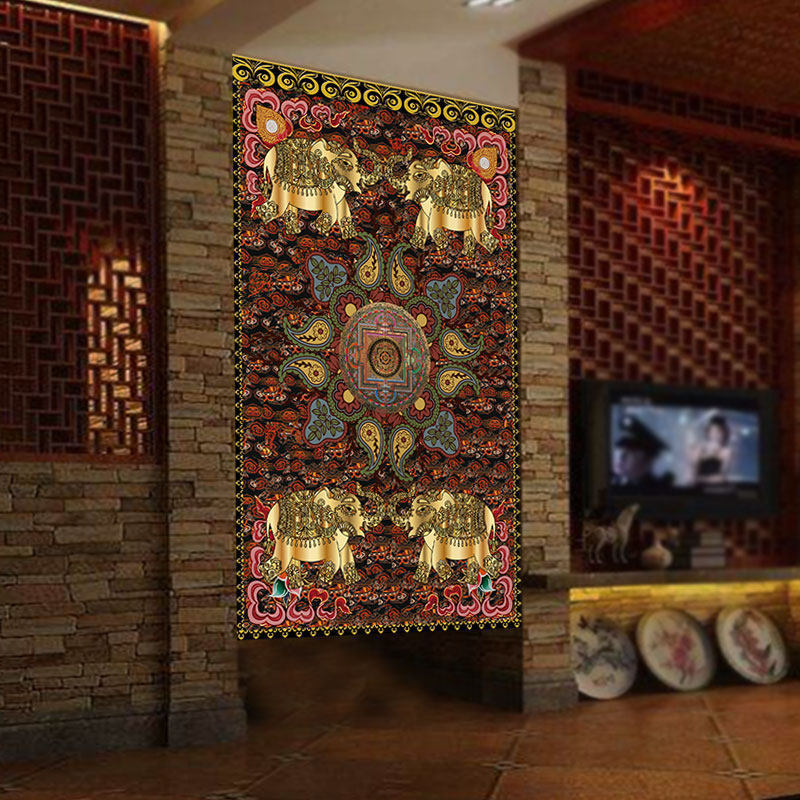 Ethnic Style Retro Fabric Door Curtain Xizang Indian Homestay Elephant Pattern Cloth Curtain Decorative Curtain Hanging Curtain Partition Curtain Ethnic Style Retro Fabric Door Curtain Xizang Indian Homestay Elephant Pattern Cloth Curtain Decorative Curtain Hanging Curtain Partition Curtain