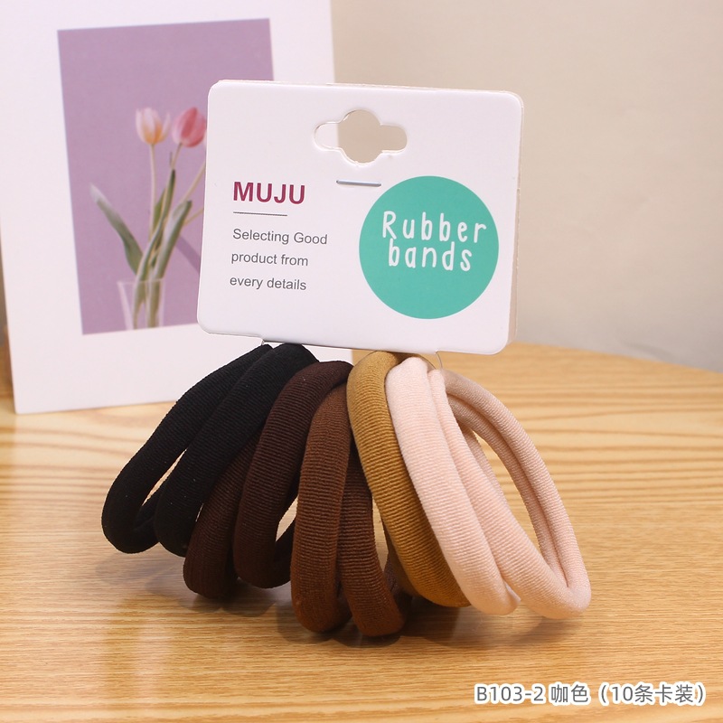 [Carga de tarjeta] sensación de alto nivel coreano de cabello de código de barras de moda de alta elasticidad de cabello anillo de cabello correa de cola de caballo