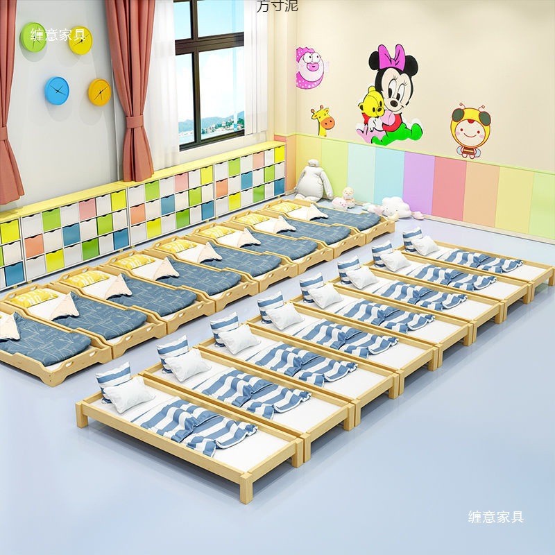 Kindergarten Special Nap Solid Wood Primary School Students' Daycare Children's Nap Early Education Single Bed Stacking Simple Supply Chain