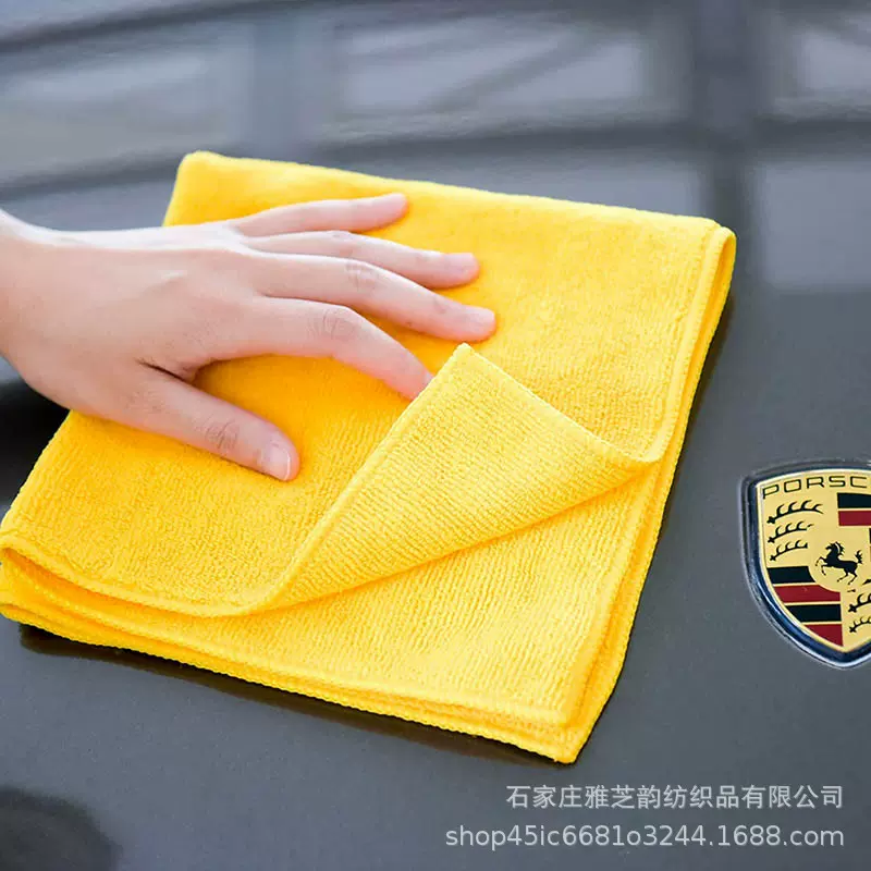 外贸定制经编平毛针织风格超细纤维毛巾擦车巾200-380克重洗车