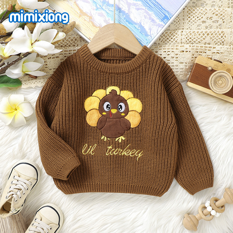 Ins Hot Sale Autumn and Winter New Baby Thanksgiving Cute Chicken Three-Dimensional Pattern Knitted Sweater Boys and Girls Tops Ins Hot Sale Autumn and Winter New Baby Thanksgiving Cute Chicken Three-Dimensional Pattern Knitted Sweater Boys and Girls Tops