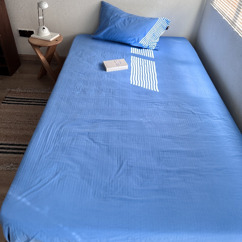 イン無地シンプルな純綿シングルピースベッドシーツ純綿シングルピースキルト 1.8 ボックスシーツマットレスプロテクターベッドカバー卸売