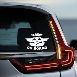 外贸baby on board婴儿尤达宝宝在车上汽车贴纸卡通车身车窗玻璃