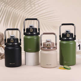 高颜值316不锈钢保温杯纯色大容量吨吨桶便携手提登山运动水杯