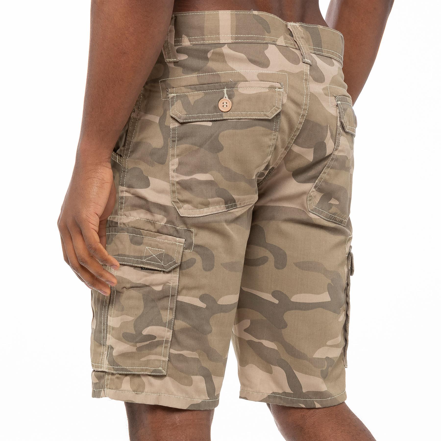 Herrenbekleidung: Camouflage-Cargoshorts für Herren, lockere Passform, mehrere Taschen, lässige und trendige Sommerhose für formelle und legere Anlässe._voghion.com
