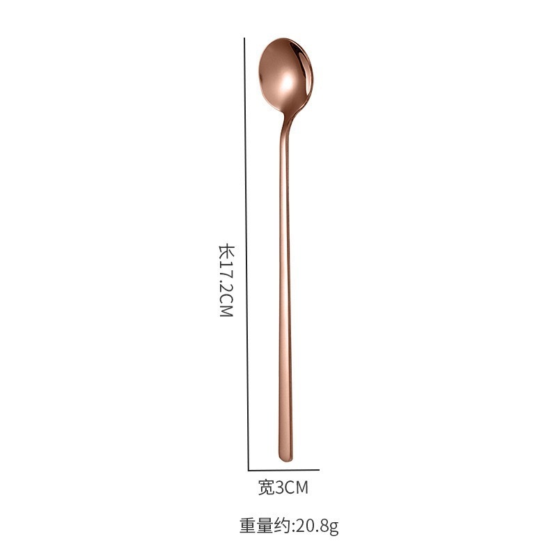 304ステンレス小さな丸いスプーン韩国式クリエイティブコーヒー豆长柄撹拌子供スプーン食器デザートコーヒースプーン|undefined