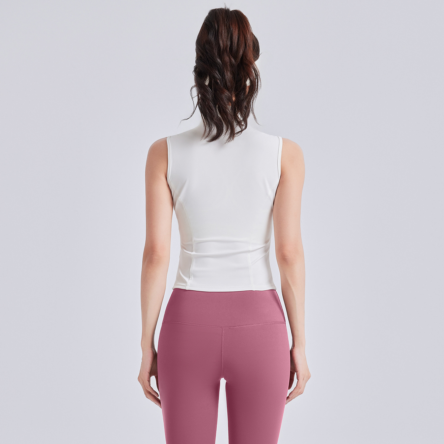 Juyi Tang nuevo cuello vertical sin mangas cuerpo ajustado, delgado transpirable, adelgazamiento, ejercicio, ejercicio, fitness, yoga