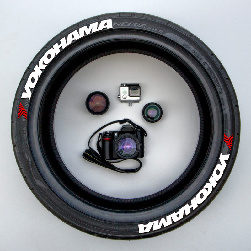 Combination Car And Motorcycle Tire Letter Stickers3 DThree-dimensional With Black Background English Letter Tire Stickers Personalized Modification