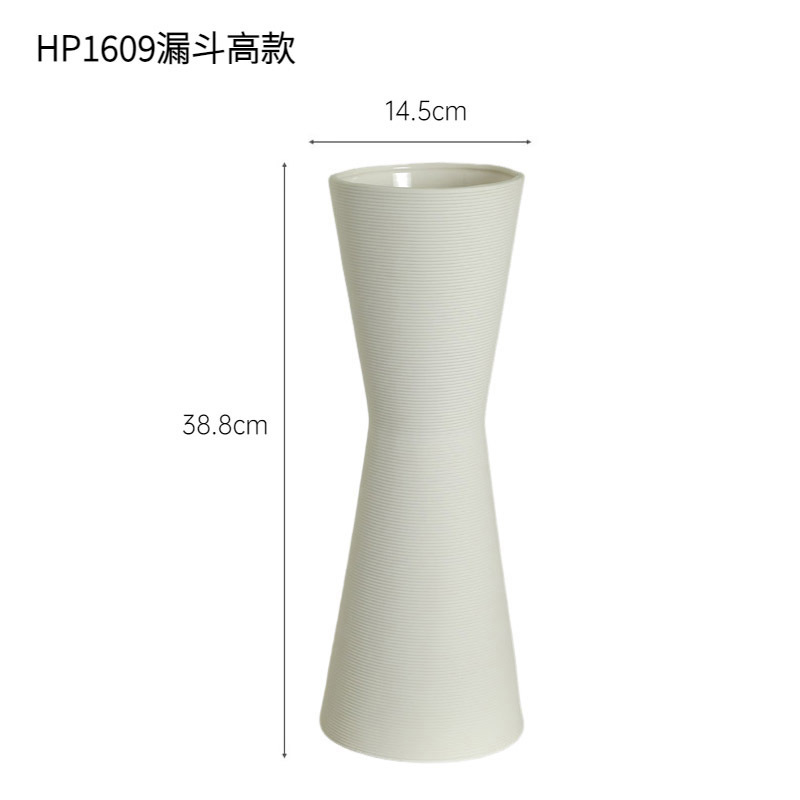 INS estilo florero de cerámica de gran diámetro simple embrión nórdico blanco jarrón seco sala de estar decoración de escritorio arreglo floral