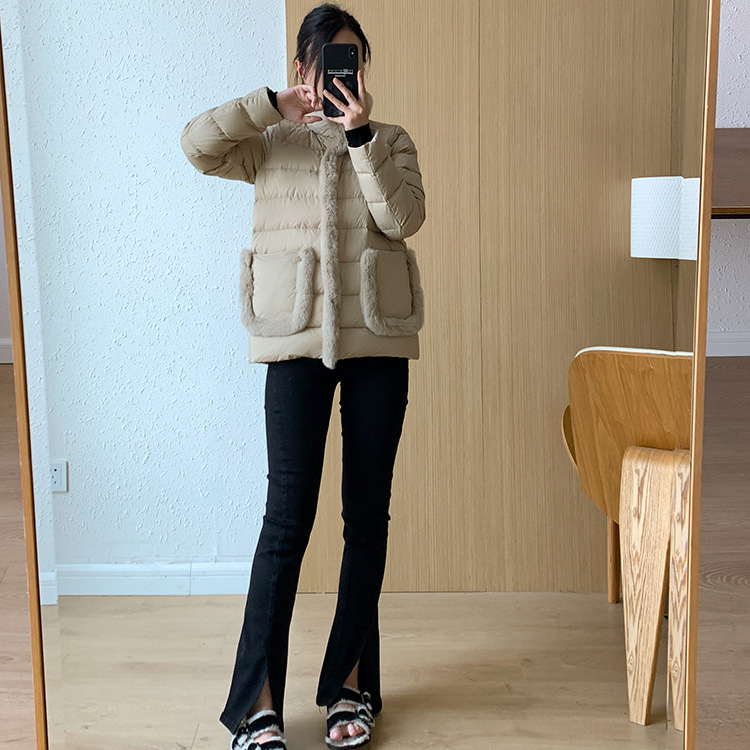 Women's Clothing Seto fur splicing short high end down jacket for women light and thin style atmospheric and elegant new Chinese style new winter_ipsvogv.com