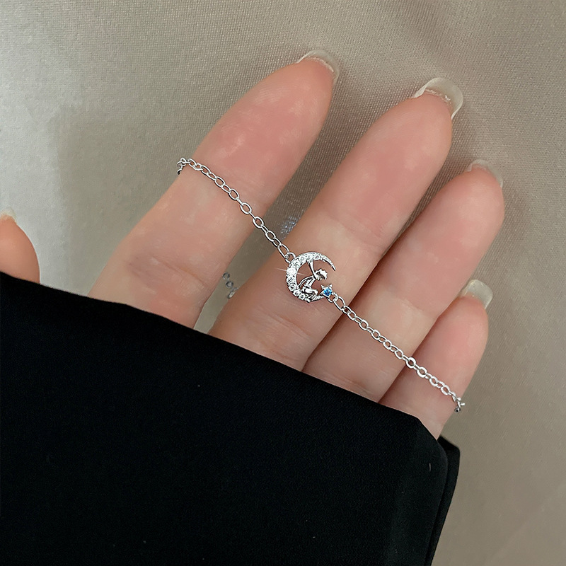 Flash Diamond Moon Little Prince Bracelet Women's Ins Korean Version Casual Niche Design Star Bracelet Hand Jewelry Factory Wholesale