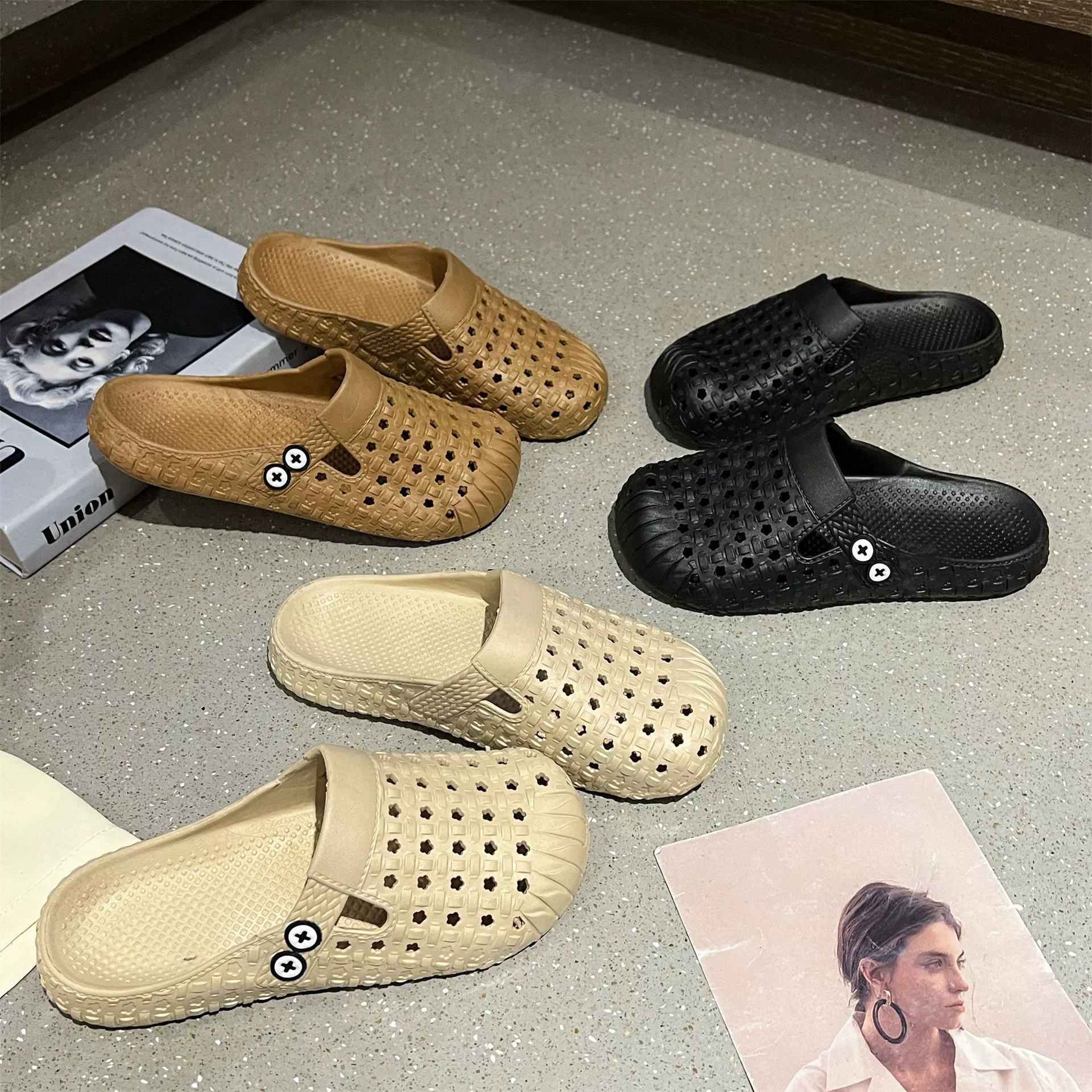 Slippers, universal footwear flat, Chanel style, wholesale