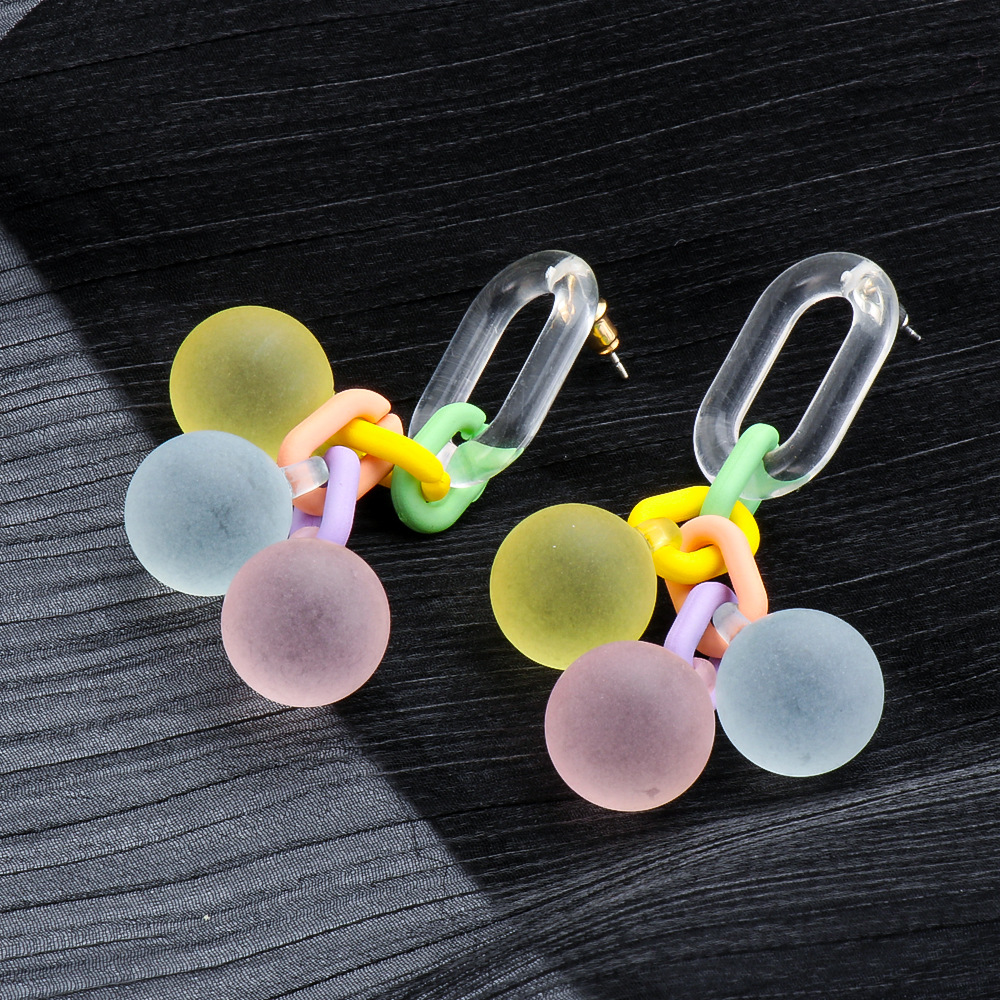 Nihaojewelry Colorful Bubble Long Round Ball Earrings Wholesale Jewelry display picture 8