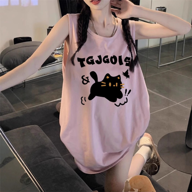 American Camisole Women's Summer 2025 New Sports Outer Wear Basketball Dopamine Sleeveless Waistcoat T-shirt Top