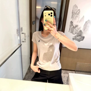 【雪花小马】8922韩系小众卡通刺绣T恤夏季宽松显瘦圆领百搭休闲