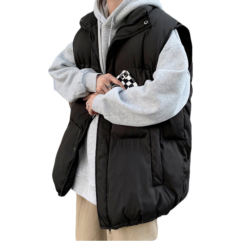 Abajo Chaleco de algodón de los hombres invierno cálido ins marca de moda de color sólido pan abrigo suelto todo fósforo collar chaleco