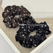 韩版复古小碎花锁边布艺大肠发圈秋冬新款扎马尾发绳丸子头绳头花