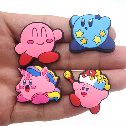 Cute style Kirby Pink Crocs Shoes Flower Shoe Buckle Removable Children's Garden Shoes Jewelry Decorative Buckle