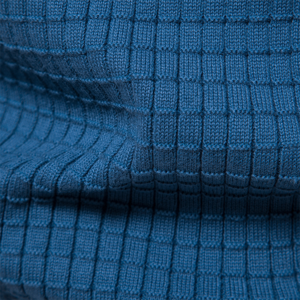 boy Ouma Cross-Border Trade 2024 Autumn Winter New Sweater Solid Color Base Plaid Pullover Knitwear Men's High Elasticity_voghion.com