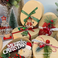 クロスボーダークリスマスクラフト色の小さなギフトボックス楕円形のプラスチックのハードボックスのプレゼントの装飾ボックスのクッキーのお菓子のギフトボックス