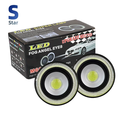 Car Led Fog Lights 76mm with Cob Angel Eye Ring Modified Fog Lights Daytime Running Lights 3inch Fog Lights
