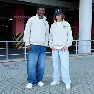 欧美风时尚运动风百搭个性潮牌小众翻领半拉链通勤舒适hiphop卫衣