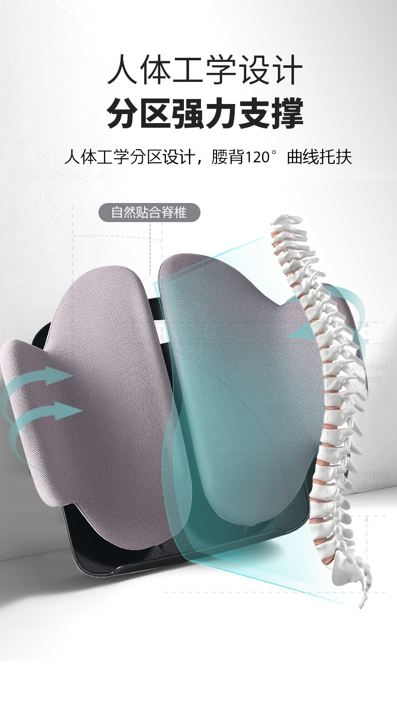 Office Lumbar Support Sedentary Waist Support Cushion Ergonomic Car Seat Backrest Cushion Adjustable Lumbar Support