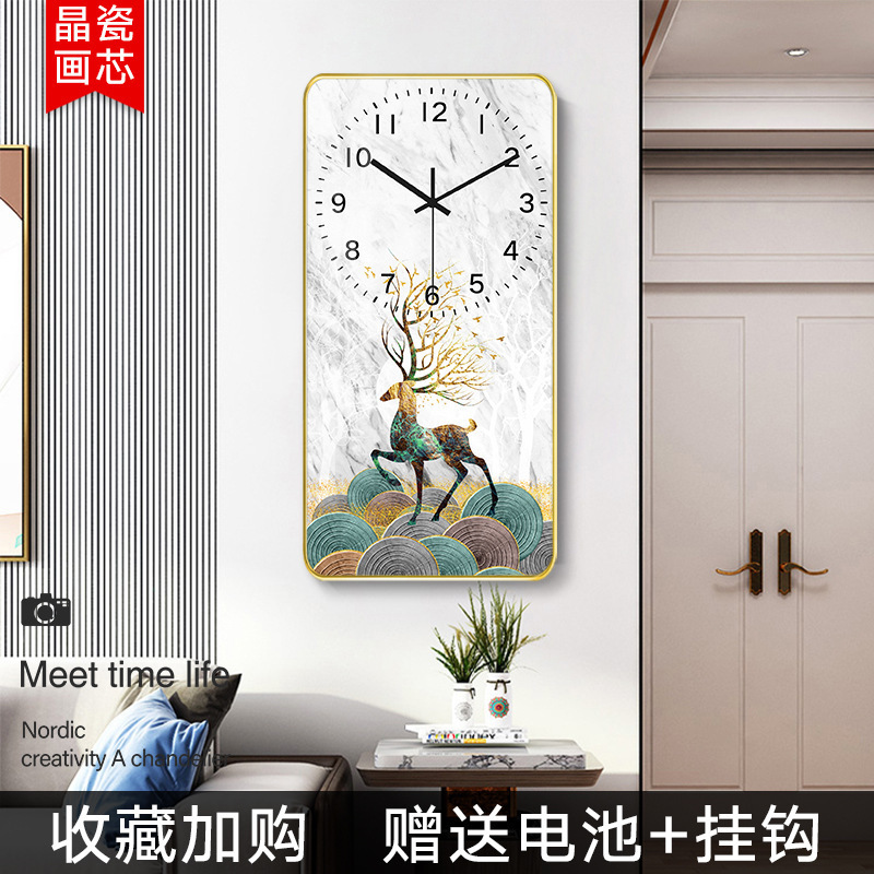 Moderno Hotel minimalista pasillo pintura decorativa reloj de lujo luz corredor Fondo colgante de pared pintura salón reloj mural