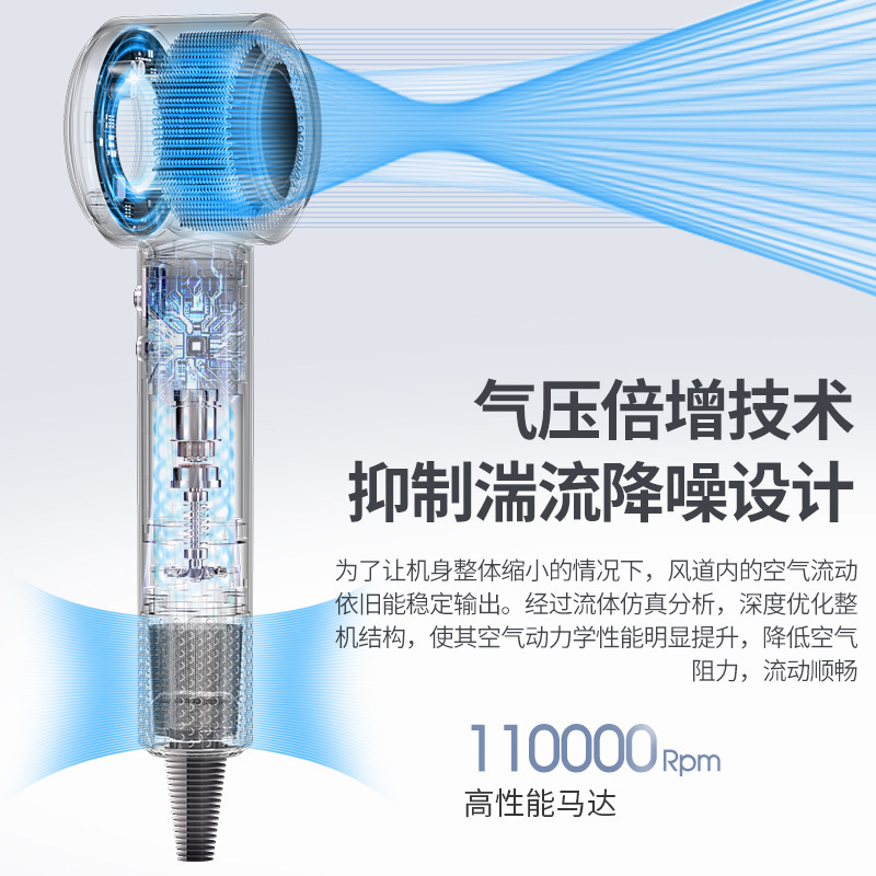 跨境厂家高速无叶电吹风机家用蓝光护发发廊理发店无刷电机吹风筒|undefined