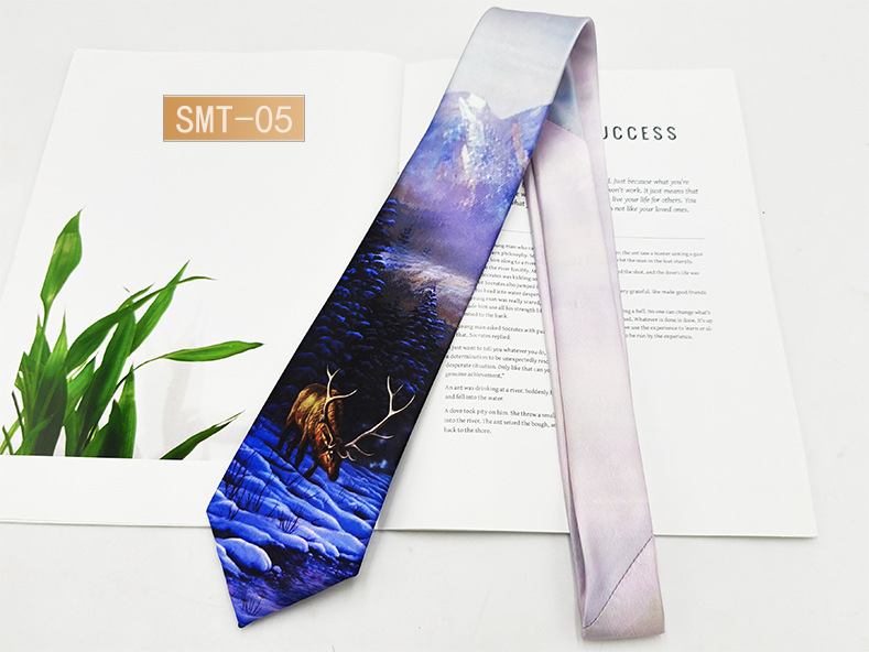 Fabricante spot impresión digital corbata de hombre estilo de Hong Kong moda retro casual animal divertido hecho a mano estilo 8cm