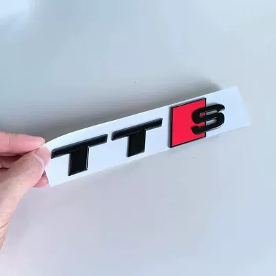 Car logo – Sline side sport exterior trim - standard-tts-font-glossy-black