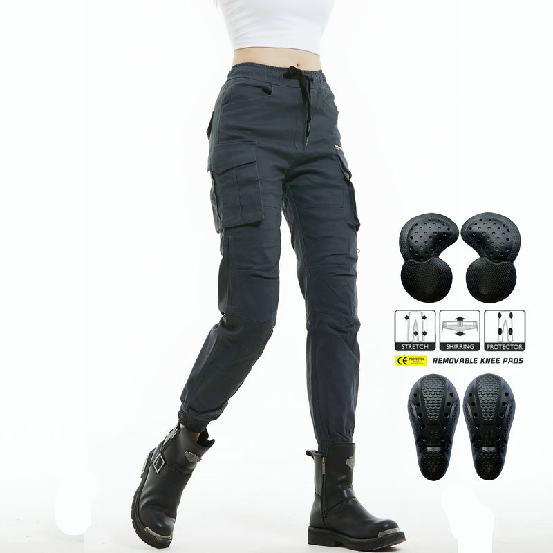 Volero motocicleta jeans Caballero casual tobillo-atado camuflaje multi-bolsa ropa de trabajo motocicleta montar pantalones anti-caída