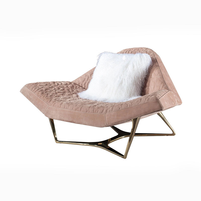 Italian luxury genuine leather casual armchair designer single recliner with zebra print villa high-end leopard print sofa chair