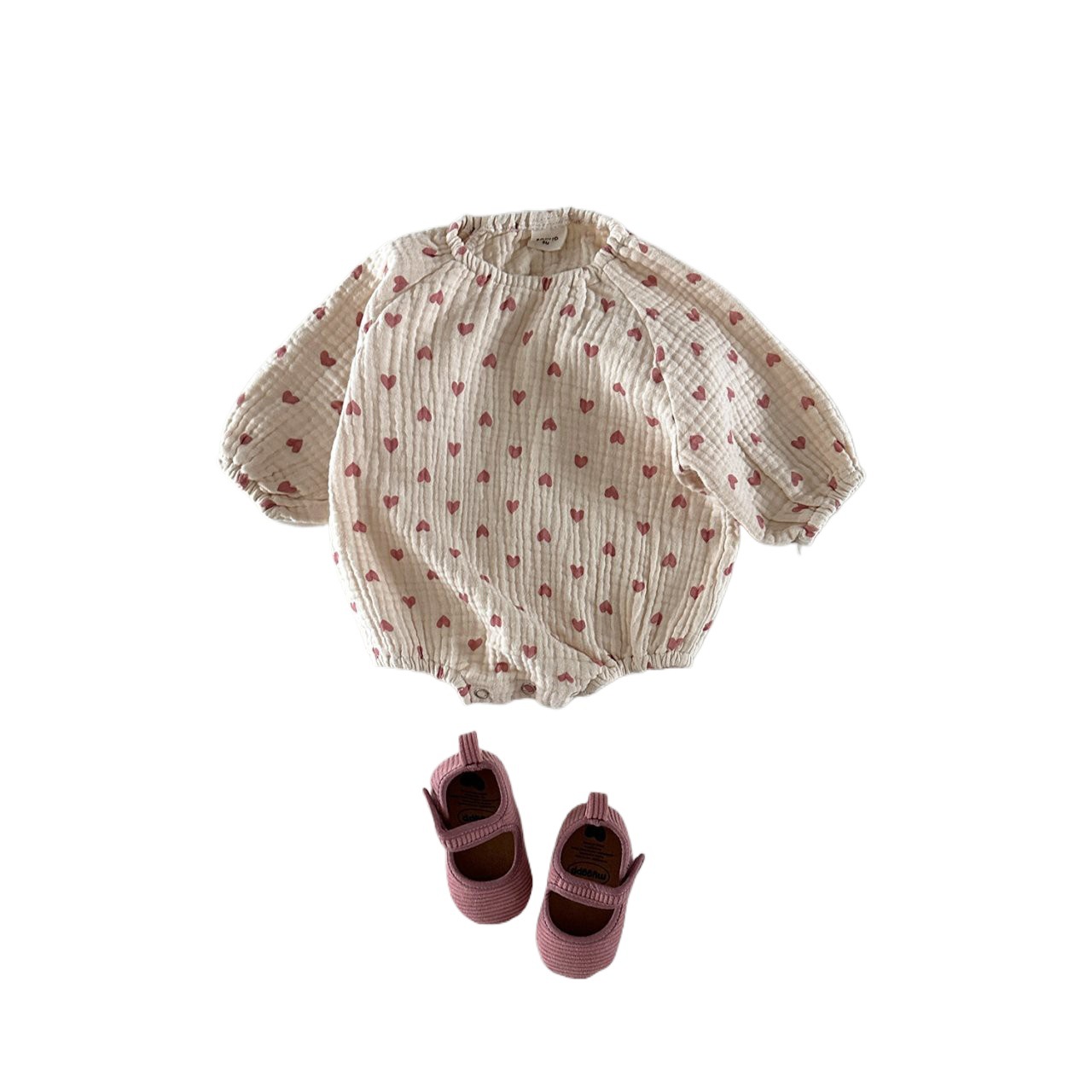 INS estilo coreano otoño niños y niñas bebé de algodón de doble capa de gasa impresa mameluco recién nacido suave casual mameluco