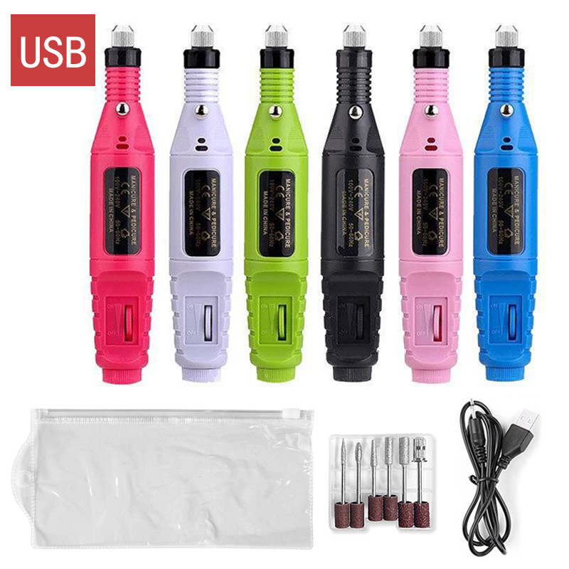 Lijadora de uñas tipo bolígrafo mini herramienta de uñas enchufable pulido de uñas fábrica de lijadora de uñas portátil al por mayor