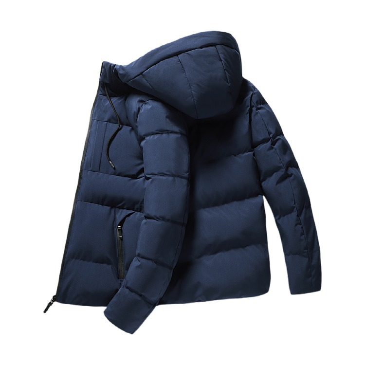 2020 Otoño e Invierno nuevo abrigo de algodón acolchado con cremallera bolsillo de costura lateral collar de pie casual con capucha color sólido cálido engrosado abrigo de algodón acolchado de moda