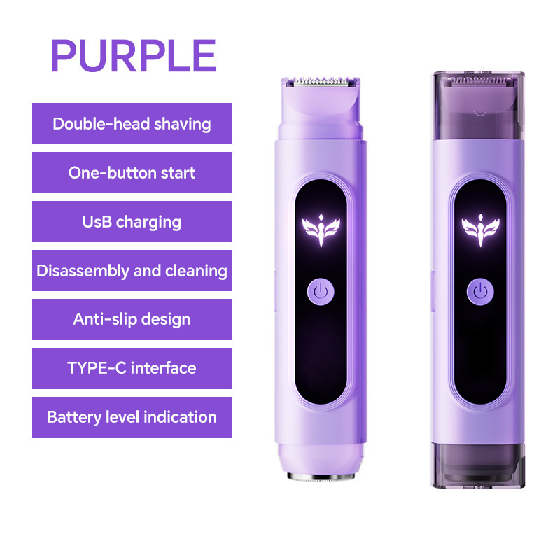 レディース電気ダブルヘッドシェーバー私所シェーバーヘアーナイフ専用陰毛全身クロスボーダートリミングツール|undefined