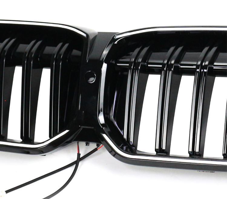 Suitable for BMW new series luminous grille, bright black modified grille, Black Warrior glow
