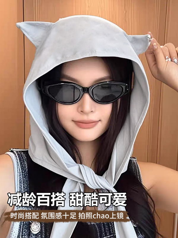 帽子 レディース 夏旅行 速乾 薄手 つば帽子 和風 かわいい耳 日よけ 日焼け止め 漁師プルオーバー帽子|undefined