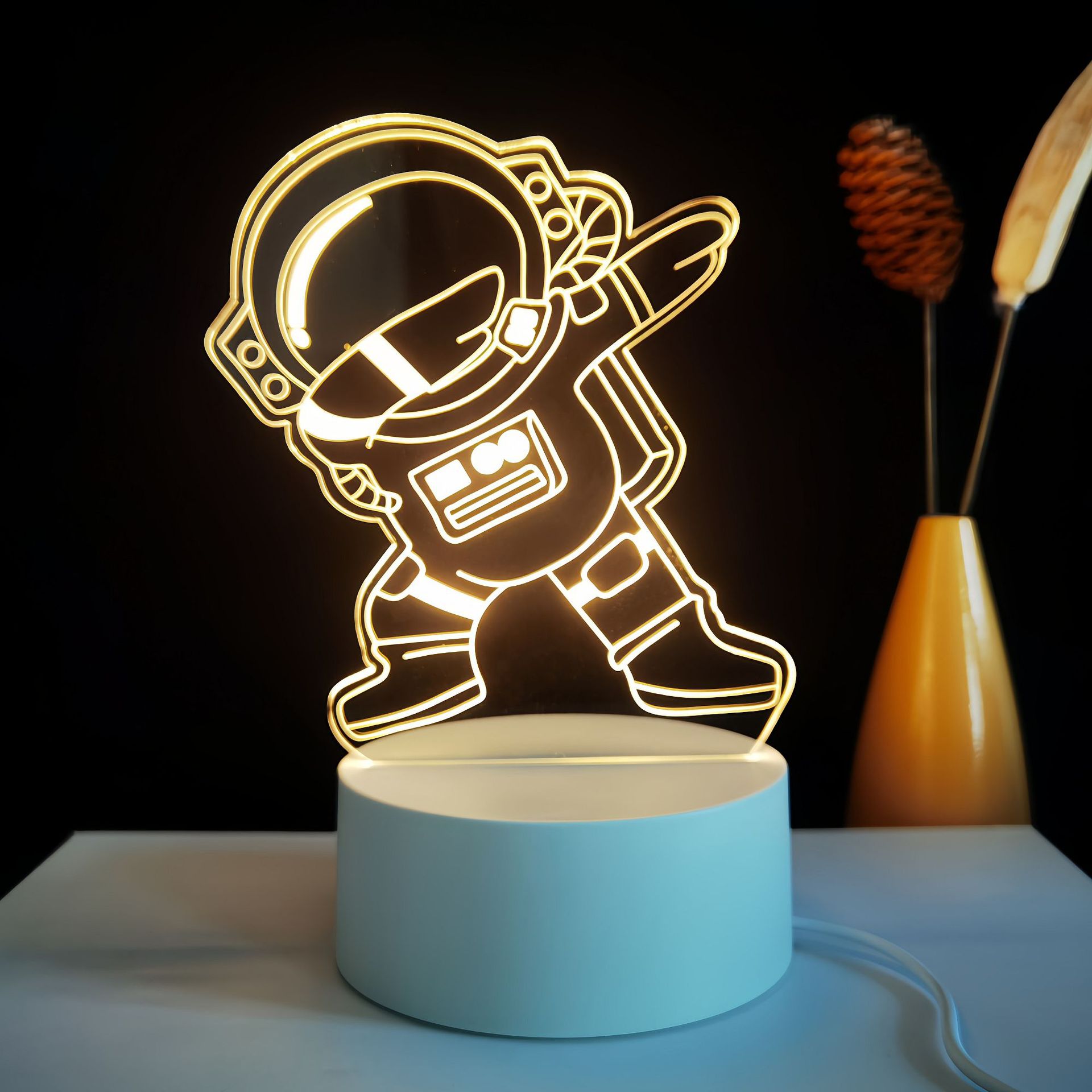 创意卡通太空人3d小夜灯活动礼品节日礼物伴手礼跨境氛围卧室台灯