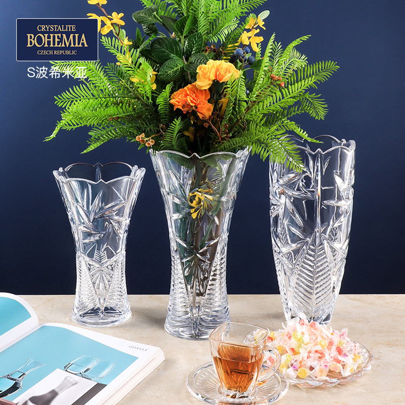 Vaso de cristal original checo sin plomo de importación BOHEMIA escritorio decoración de lujo transparente decoración para el hogar