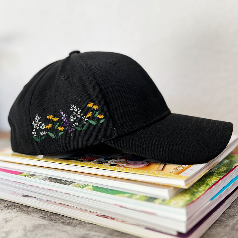 Hecho a mano sombrero hombres y mujeres bordado DIY producción material paquete Lu bordado regalo creativo para novio sol sombrero