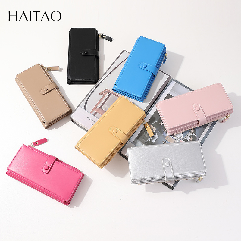 Nuevo tipo de billetera de mujer estilo coreano larga gran capacidad cremallera bolso de mano multi tarjeta bolso de mano universal