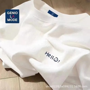 Summer New Men's and Women's Pure Cotton Short-sleeved Small Chest Distinctive Men's and Women's T-shirt Loose Casual All-match Top Trendy