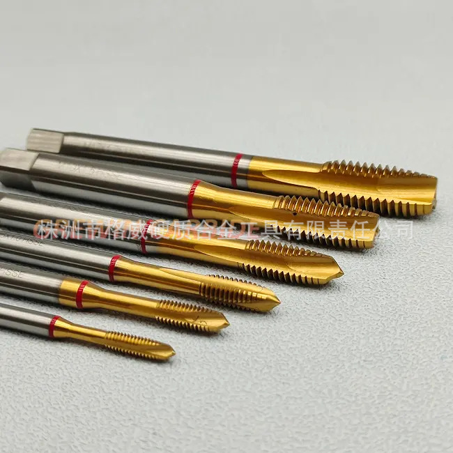 含钴高速钢德标黄色TIN涂层先端直槽丝攻丝锥加工钢件 铸铁