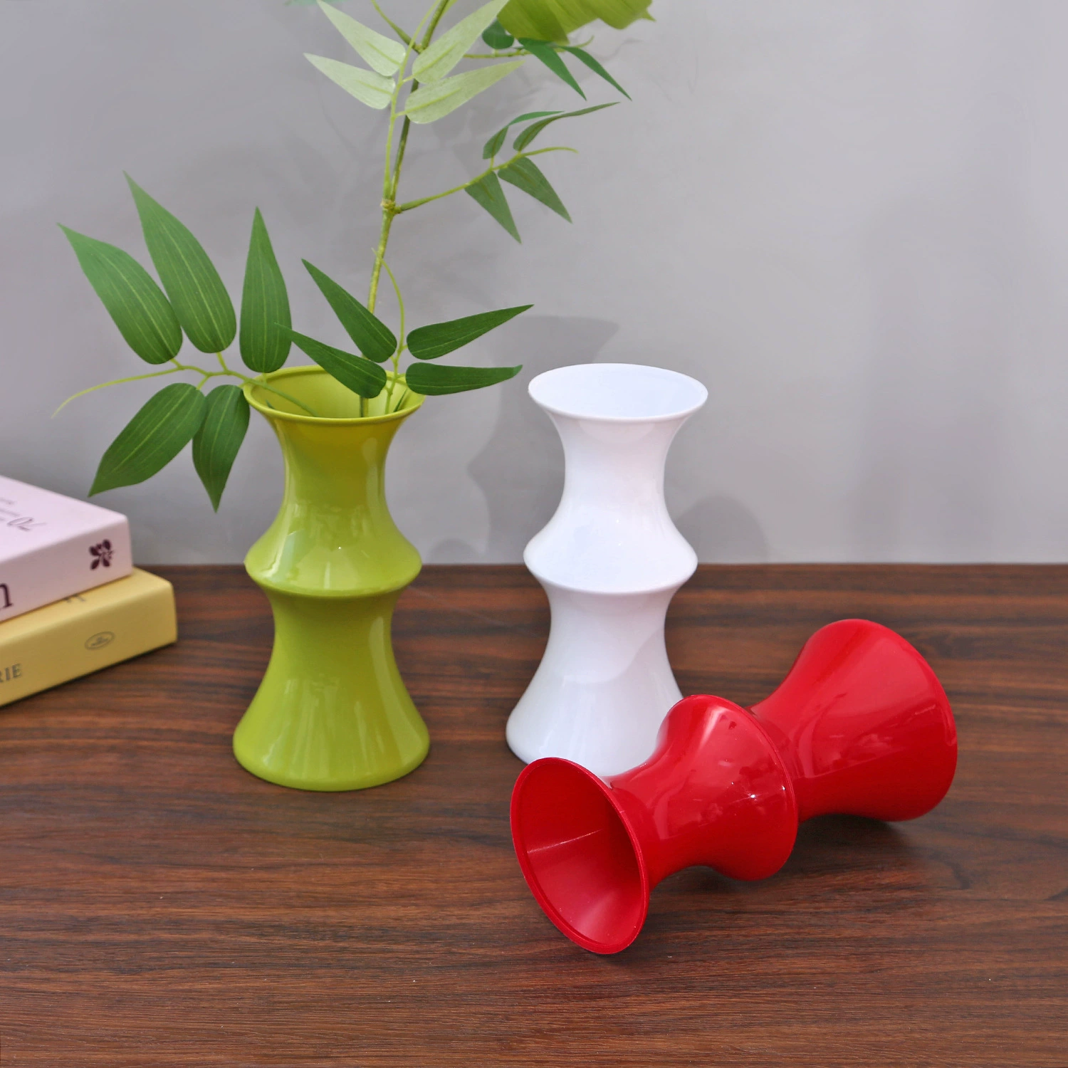 Креативная новая бамбуковая пластиковая ваза, маленькая пластиковая ваза в китайском стиле, цветочная композиция, ваза для искусственных цветов, домашняя