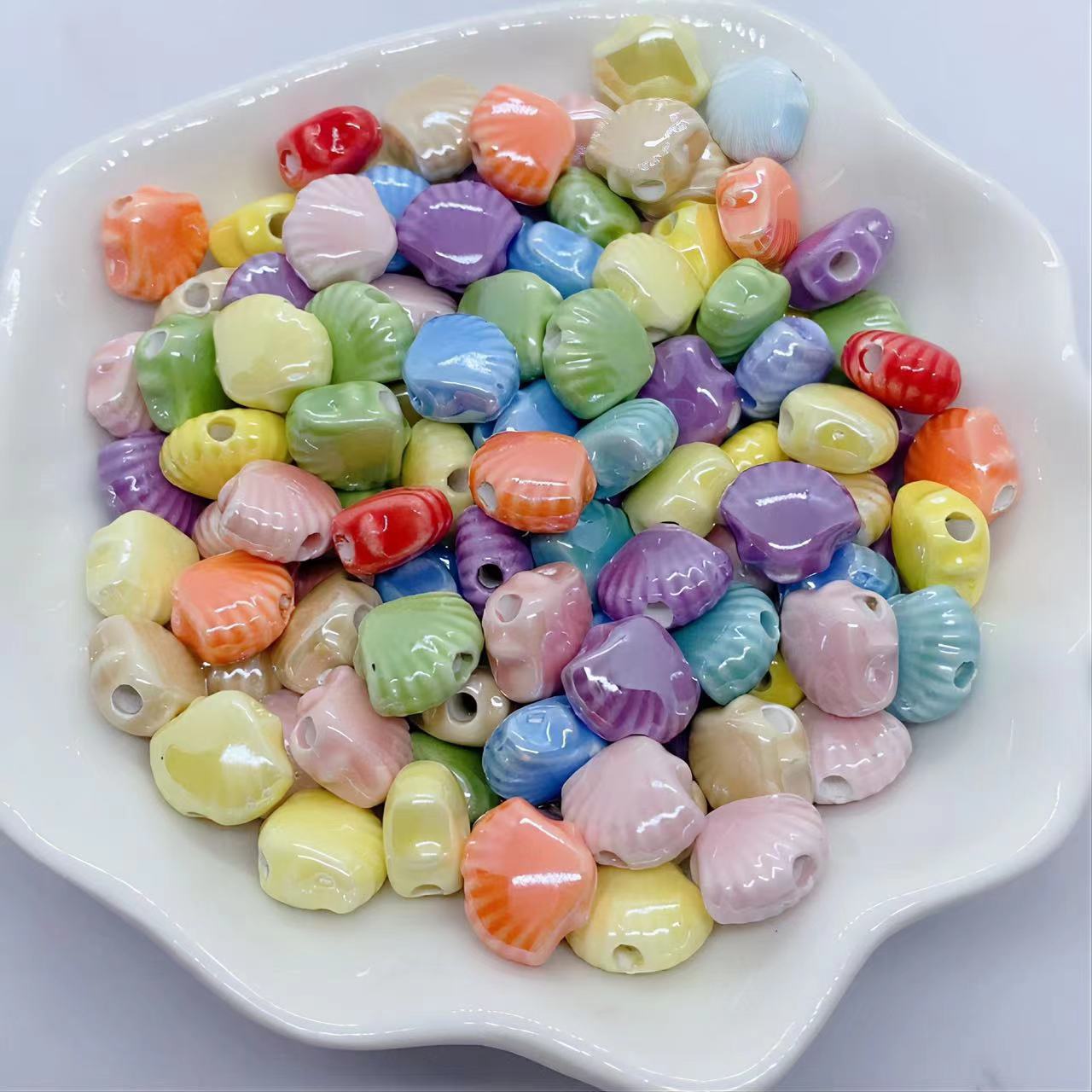 10 PCS/Package Ceramics Shell DIY Jewelry Accessories Beads display picture 1
