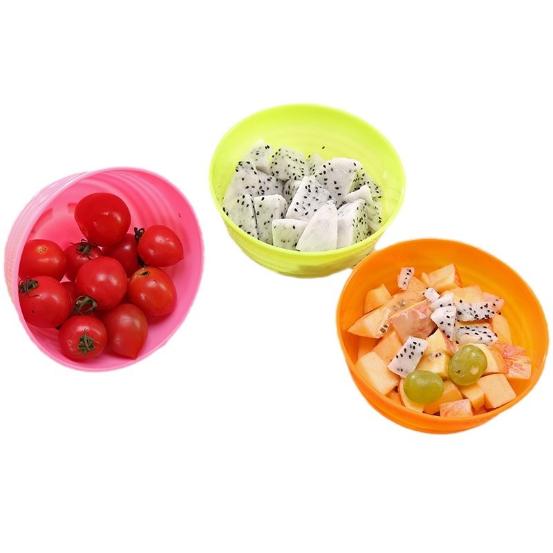T cocina bocadillos condimentos creativos cuencos de plástico de color verduras ensalada cuencos de frutas