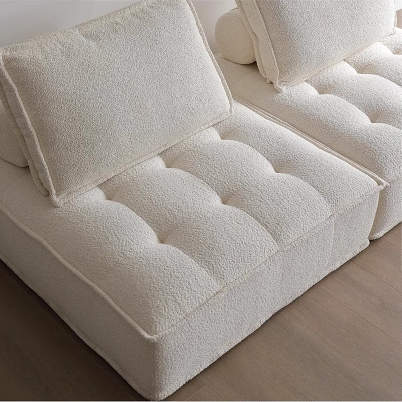 Transfronterizo vacío comprimido paquete esponja sofá pequeño tipo crema viento piémont módulo sofá cama de cordero cachemire
