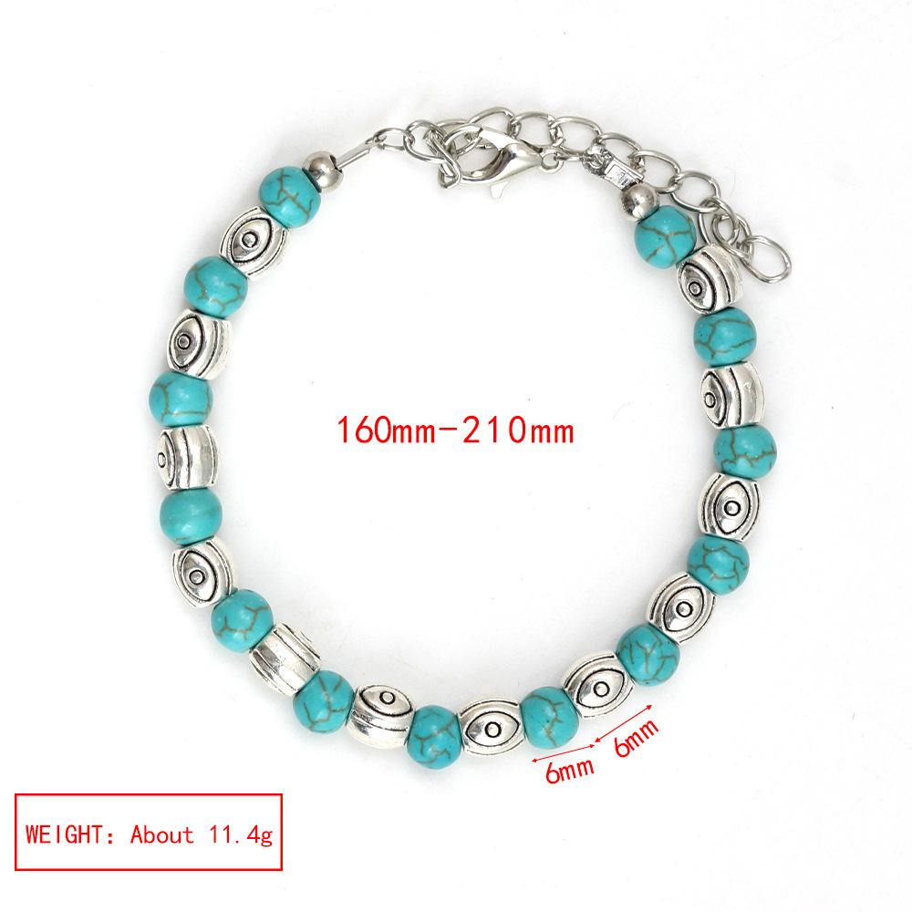 10g Weight Bracelets Classification Alloy Chain Material 1 Piece Quantity Holiday, Daily Occasion Alloy, glass Material Devil's Eye Pattern Women's Gender Patchwork Design Simple Style Style Simple Style Devil's Eye Alloy Glass Wholesale Bracelets 10